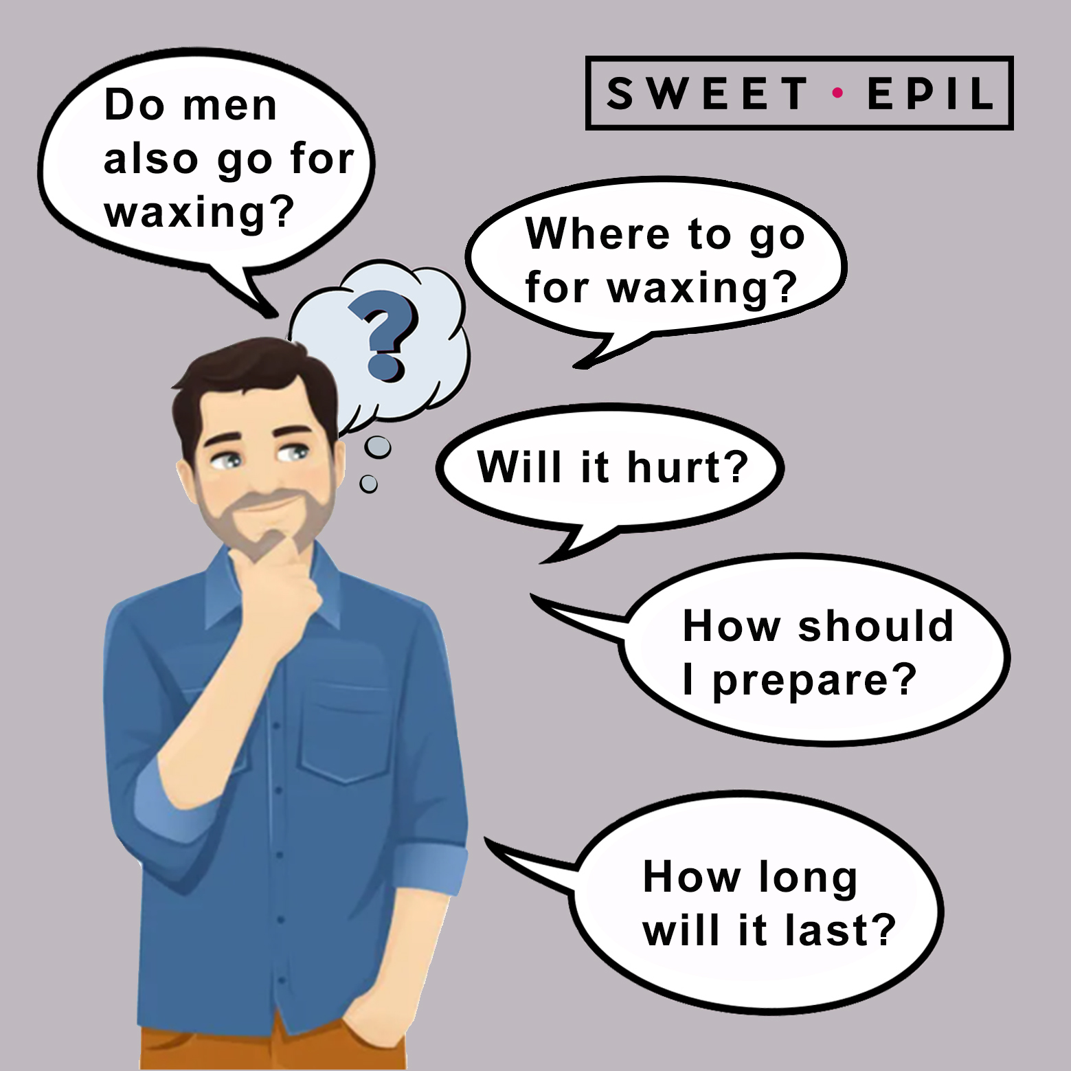 The answers to men’s frequently asked questions about waxing Sweet Epil